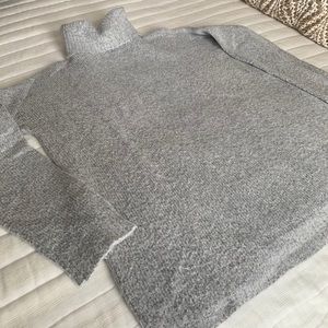 Gray turtleneck sweater
